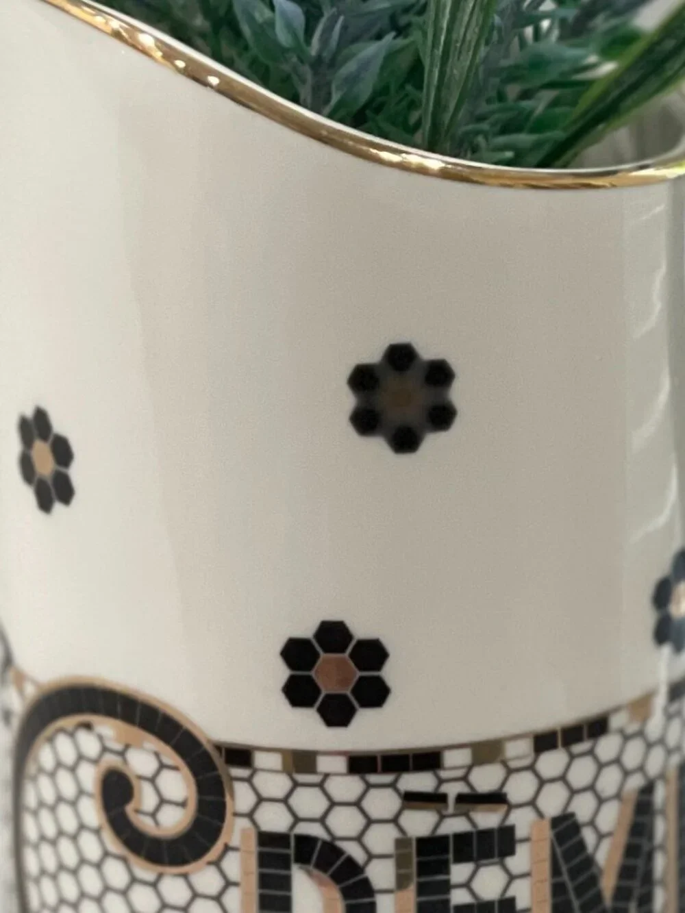 Anthropologie Bistro Tile Crème de la Crème Creamer